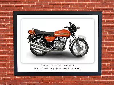 Kawasaki S1-A 250 Motorcycle A3 Print Poster Photographic Paper Wall Art • £9.99