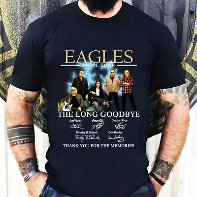 Vtg Eagles Band Signature The Long Goodbye Shirt Black Cotton S-5XL For Fans SP3 • $7.85
