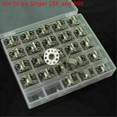 25pcs Sewing Machine Bobbins Spools Metal Bobbin For Brother Janome Singer Craft • £4.99