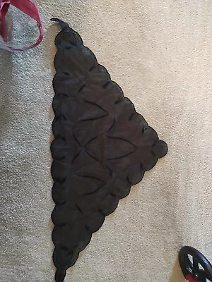 VTG Black Lace Like Church Head Cover Scarf Veil Triangle Mourning Christian • $19.99
