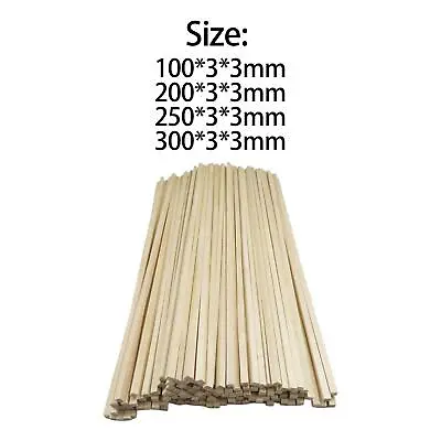 50Pcs Unfinished Wood Square Sticks Wood Craft Dowel Sticks For Crafts Model • £5.44