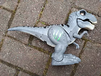 T-REX Toy Dinosaur Toy Approx 10  GREY And Black Dinosaur JURASSIC PARK? • £0.49