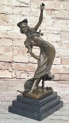 Spanish Flamenco Dancer Young Woman - Bronze Sculpture On Marble Base • $399