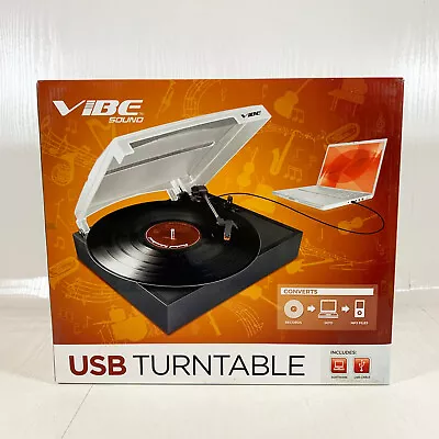 [NEW] VIBE Sound VS-20-1 USB Turntable - Converts Records & LPs Into MP3 Files • $29.95