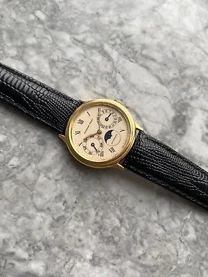Vintage Audemars Piguet 18K Gold 90s Automatic Cream Dial Moonphase 34mm Watch. • $9999.99