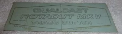 Vintage Lawn Mower Decals Qualcast Rotacut Mk V   Never Been Used • £16