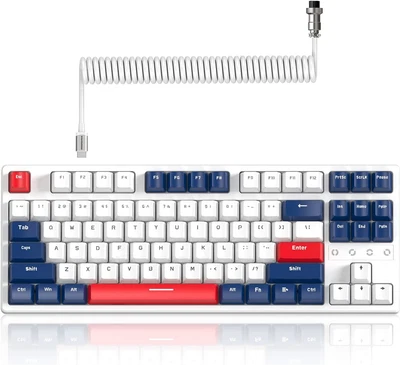 $20.99 • Buy K87 TKL Hot Swappable Wireless Mechanical Gaming Keyboard With Custom Coiled USB
