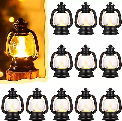 12 Pcs Small Hanging Lantern Mini Lantern Decorative With LED Candle Vintage  • $28.99