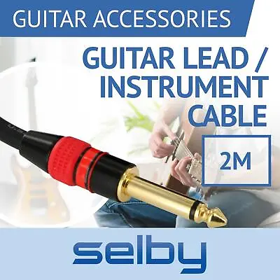 $14.95 • Buy 2m 6ft Guitar Lead / Instrument Cable With 6.35mm 1/4  Jacks For Amp / Pedals