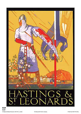 £12.99 • Buy Hastings Sussex Retro Vintage Railway Travel Poster Advertising Holiday 