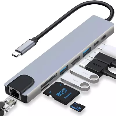USB C Hub USB C Multi-Port Adapter For Macbook Pro 8-In-1 USB C To HDMI Hub... • $34.04
