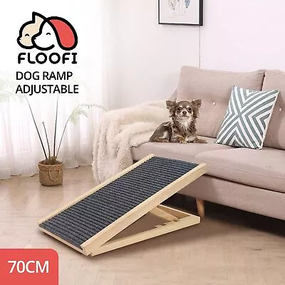 FLOOFI Non-Slip Wooden Adjustable Pet Ramp Folding Safety Dog Cat Couch Car Bed • $63.45