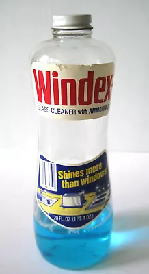 Vintage Original 1979 WINDEX Glass Bottle Paper Label Drackett 20 Fl Oz PROP • $18