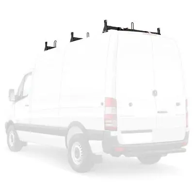 Vantech Black H1 3 Bar Steel Rack System (High Roof) Mercedes Sprinter 2007-On • $269.55