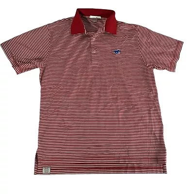 Peter Millar Collegiate Stripe Polo Medium SMU Mustangs Egyptian Cotton Stripe • $29.92