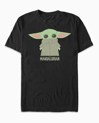 Star Wars The Mandalorian The Child Baby Yoda Grogu Men's Black T-Shirt • $9.74