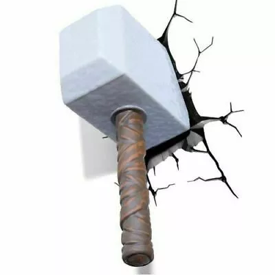 £26.99 • Buy Marvel Avengers Thor 3D Hammer FX LED Wall Night Light Sticker Decoration Mount