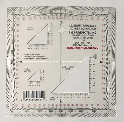 RM PRODUCTS Military Triangle Scale Protractor: 1:25k 1:50k 1:100k Vintage • $12.99