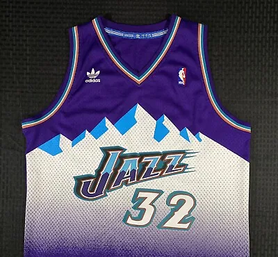 Karl Malone Utah Jazz Adidas NBA Soul Swingman Jersey HWC Large Vintage Retro 32 • $63.99