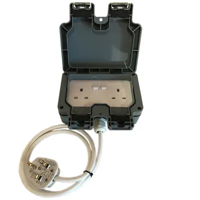 £14.50 • Buy Outdoor IP66 Garden Extension Lead Socket Box IP65 Rated 1m Cable