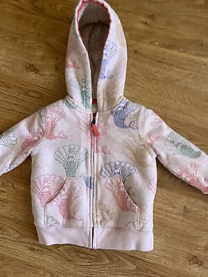 Mini Boden Girl’s Cozy Zip Up Hooded Jacket 3-4Y MERMAIDS  • $11.95