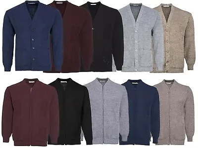 Men's Zip Up Bellisimo Casual Plain Cardigan • £21.99