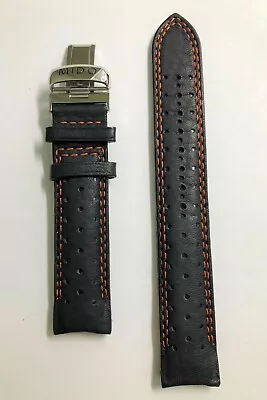 Original MIDO Ocean Star 4730 4735 8730 Black /Orange Leather Watch Band Strap • $98