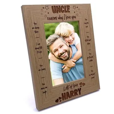 Personalised Uncle Photo Frame Gift The Reasons I Love You FW543 • £13.99