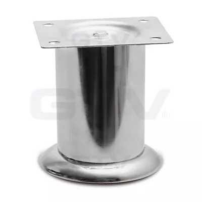Sofa Beds Cabinet Plinth Legs Feet Bedroom Kitchen Chrome Steel Pack Of 4 GTV • £9.49