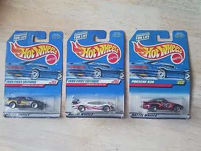 Hot Wheels Porsche Lot Of 3 - Porsche GT3 Cup - Porsche GT1-98 - Porsche 930 • $15