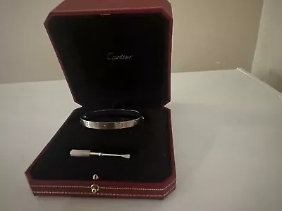 CARTIER Love Bracelet White Gold 17 • $4500