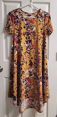 LuLaRoe Women's XS Disney Minnie Mouse Floral Print Dress Orange Red White Purpl • $14.99