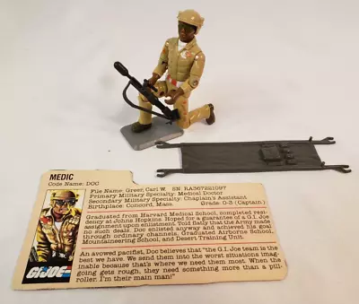 GI Joe 1983 Medic Doc Complete Vintage Hasbro ARAH W/File Card Stretcher • $39.95