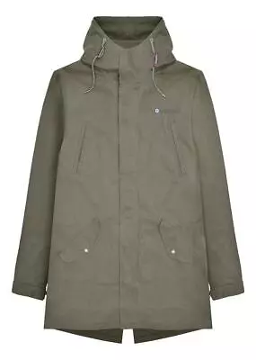 Mens Lambretta Shower Resistant Hooded Classic Badge Parka Sizes S To 4XL • £64.99