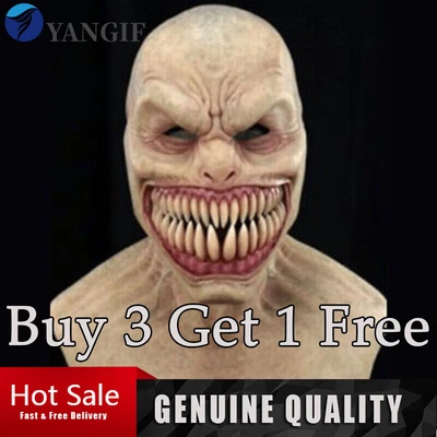 Halloween Scary Full Head Mask Cosplay Clown Devil Horror Face Masks Props Latex • £8.91