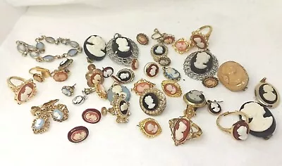 Vintage CAMEO Lot Cameo Earrings Cameo  Pins Cameo Rings  • $8