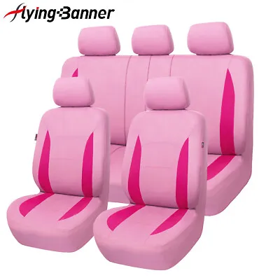 Flying Banner Universal Car Seat Covers Rear Split Pink Car Accessories Women • $32.99