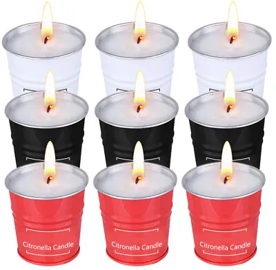 9x Citronella Candle Light Bucket Scented Mosquito Fly Insect Repeller Outdoor • £8.99