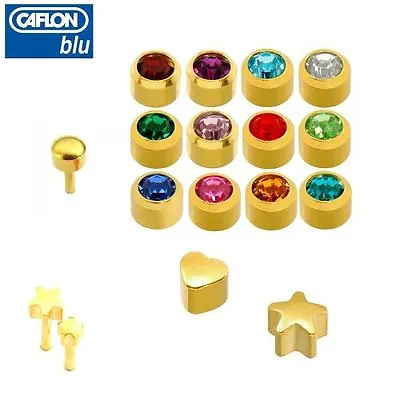 Caflon Blu 12x Gold Plated Birthstone Regular Stud Earrings CS2YB-A • £15.99