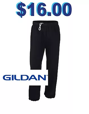 Gildan Sweatpants Closed Bottom - (Black) • $16