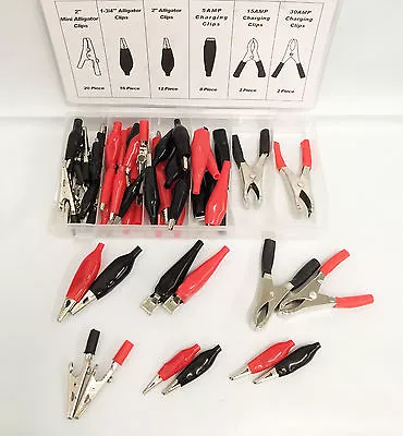 60pc Alligator Clip Assortment Set Test Lead Electrical Battery Clamp Connector • $20.95