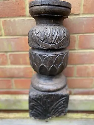 Substantial Antique Carved Oak Corbel Support Pillar Column. 44cm High • $154.14