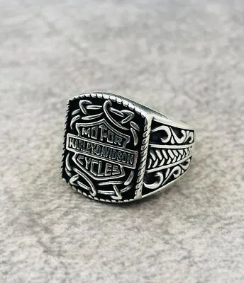 Harley Davidson Biker Motorcycle Solid 925 Sterling Silver Ring Best Gift To Him • $85.95