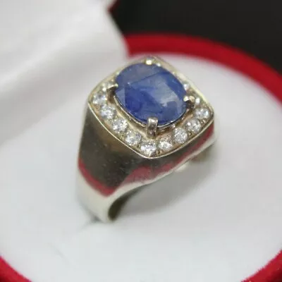 Natural Ceylon Unheated & Untreated Blue Sapphire Neelam Stone Ring • £198.92