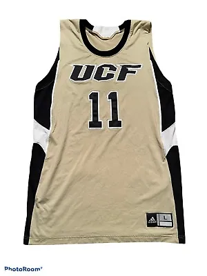 UCF Knights #11 Adidas Basketball Jersey Central Florida Team Issue Large L Gold • $125