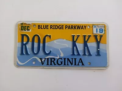 2017 Virginia Personalized Vanity License Plate ROC KKY Blue Ridge Parkway  • $35