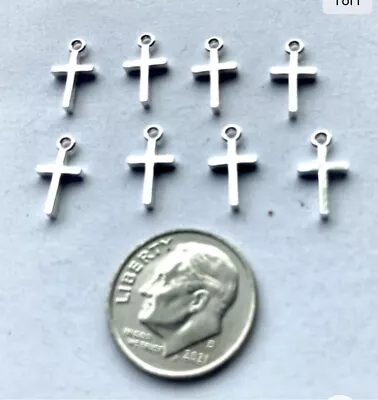 Vintage Sterling Silver Cross Charms Pkg Of 8 • $24