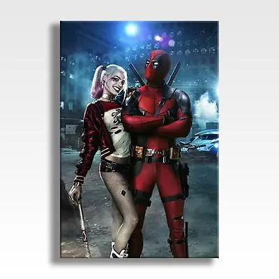 DEADPOOL & HARLEY QUINN CANVAS Marvel DC Suicide Squad Poster Art 30 X20  CANVAS • £29.97