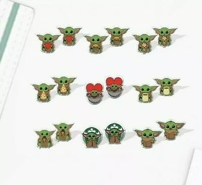 Baby Yoda Mandalorian Stud Acrylic Earrings Gift Bag Star Wars • £1.49