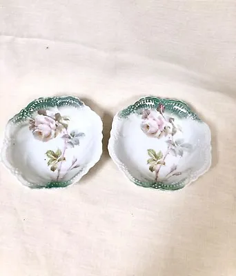 Vintage Berry Bowls Small Porcelain 4 1/2  Leuchtenburg Germany  Set Of 2 Roses • $9.99